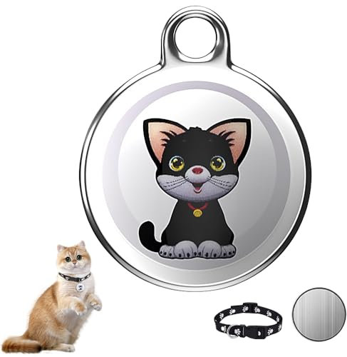 HIULLEN Tracker für Katzen Hunde, Mini Tracker mit Hund Hundehalsband, Haustier Tracker für Katzen, Keine monatliche Gebühr Funktioniert, Echtzeit-Standortverfolgung für Katzen Hunderückruf