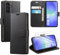 ivencase LederHülle für Samsung Galaxy A36 5G Hülle und 2 Stück Schutzfolie,Premium PU Schutzhülle Flip mit Tasche Brieftasche Magnetverschluss handyhülle für Samsung A36 5G Hülle - Schwarz