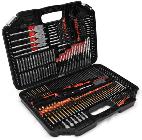 Drill Bit Set, 246 Pieces Drill Bit and Drill Driver Bit Set, Screwdriver Bit Set for Wood Metal Cement Drilling and Screw Driving, Drill Bit Sets Combo Kit Assorted in Organized Carrying Case