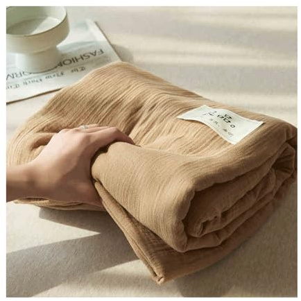 Bettlaken ohne Gummizug Gaze Baumwolle 160x230cm 200x230cm 245x250cm 245x270cm Betttuch ohne Gummi Laken (Brown,160x230cm)