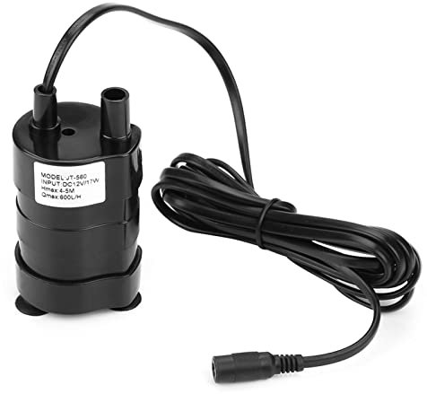 Mini Pompa Sommersa, Pompa Acqua DC Brushless 12V JT 560 ad Alta Prevalenza Idraulica con Materiale ABS e Ampio Intervallo di Temperature da 20°C a 90°C