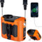 POPERFUN Ventilador Portatil 14800 mAh 40 H, Recargable Ventilador de Cintura 5 Velocidades 16000RPM, Luz LED Fans de Cuello Manos Libres para Arquitectura, Horticultura, Camping y Viajes (Naranja)