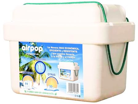 IPACK - Nevera Portátil de Corcho Blanco Mini - 11 L. Caja Isotérmica de Poliestireno para Alimentos y Bebidas. Eficiente, Resistente y Ligera - con Asas