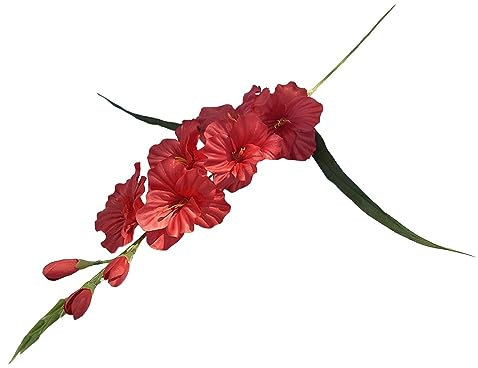 Artificial Gladiolus Flower Vivid Artificial Flower for Home Office Festival Red, 65 cm