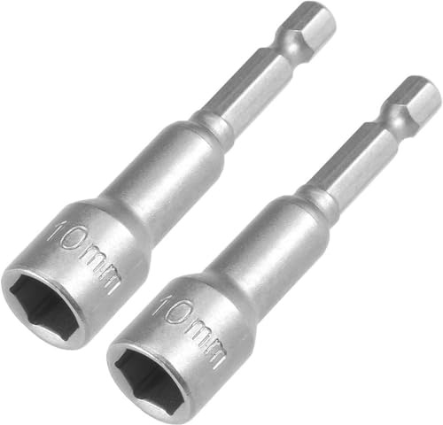 Fixinus 2 inserti magnetici per chiavi a bussola esagonali da 10 mm, per trapani, cacciaviti a dadi e adattatore a bussola, 1/4