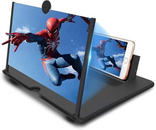 Bailonda 16 pollici Lente di ingrandimento per cellulare, HD Ingranditore schermo smartphone, 3D Lente di ingrandimento per la visione di video per tutti gli smartphone