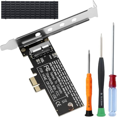 ZHUROUPU PCI Express PCI-E 1X to 12+16Pin SSD 2013-2017 for MacBook Pro Air A1465 A1466 A1493 A1502 Convert Card, Solid State Drive Convertion Card Adapter with Metal Baffle & Repair Tools