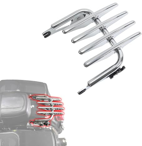GFARDMOTO Abnehmbarer Motorrad-Gepäckträger für Harley Touring | Kompatibel mit Street Glide, Road King, Electra Glide | Hochleistungs-Stahlgepäckträger (Silber)