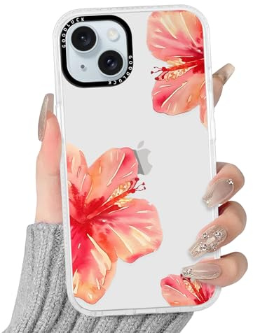 Coalbooliy Coque pour iPhone 15 6,1, Transparente Fille Étui avec Aesthetic Lys Fleur Dessin Motif Souple Silicone Housse Antichoc Protection Mince TPU Bumper Case pour Femme Cover, 05