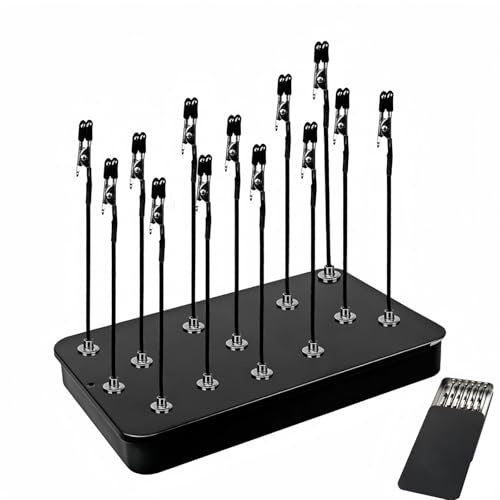 12PCS Model Painting Stand Base Holder,Adjustable Spray Paint Clamps,Airbrush Holder Clamp,Magnetic Clip Set,Flexible Wire Clamps Rubber Tips for Model Airbrush,Bendable Alligator Clip Sticks Set