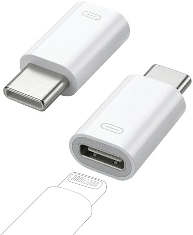 HENGBIRD Lightning auf USB C Adapter 2 Stück Adapter Lightning auf USB C 27W PD mit Schnellladung Datenübertragung Kompatibel für iPhone 17 16 15 iPad MacBook Galaxy S25/S24, Nicht für Audio/OTG