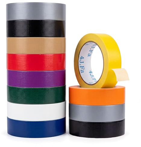 msymsyu 12 Rollen Panzertape Bunt 20mmx10m Bunt Gewebeklebeband 10 Farben