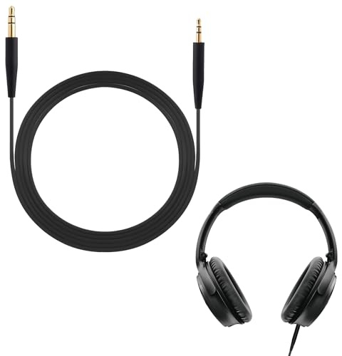 CAIHINIER Cable de audio de 3,5 mm a 2,5 mm, cable de repuesto para auriculares estéreo AUX compatible con Bose QC35 II, compatible con Bose QC45, blindado, 1,4 m, color negro