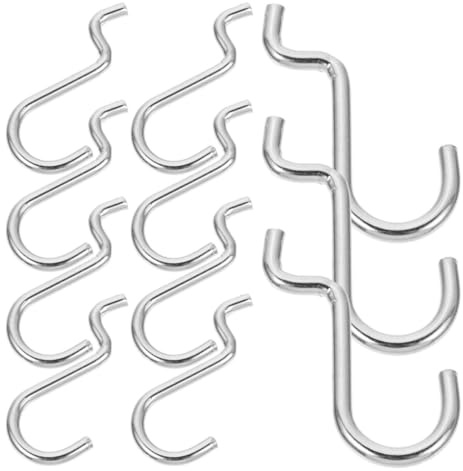 TOMETURE 24 Robuste Wandhaken aus Eisen für Pegboard mit Hoher Belastbarkeit und Starkem Material für Werkstatt und Geschäftszubehör in Silber