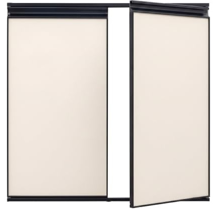YJEUZCD Puertas Armario Aluminio Sin Taladro Doble Hoja con Marco(60x55cm)