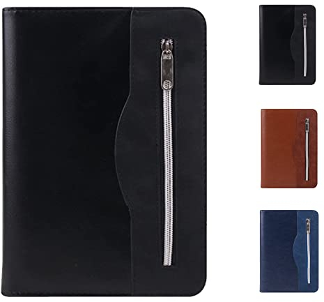 sayeec Ringbuch Folio mit Reißverschluss A5 Reißverschluss um PU Leder Loose Leaf Business Notebook Portfolio Executive Konferenzmappe Travel Portfolio mit Reißverschluss Organizer mit Taschenrechner