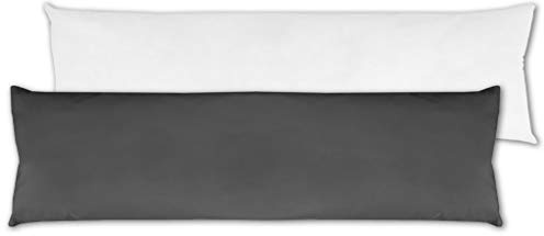 Bestlivings Seitenschläfer Kissenhülle Kissenfüllung Körperkissen, bequem und anschmiegsam in vielen erhältlich (ca. 40x140cm + Kissenfüllung/anthrazit - dunkelgrau)
