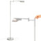 Brightech Leaf - Adjustable Pharmacy LED Floor Lamp for Reading, Crafts & Precise Tasks - Standing Bright Light for Living Room, Sewing - Great Lighting for Office Desks & Tables - Platinum Silver