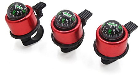 sourcing map 3pcs universell Rot Fahrrad Lenker Glocke Ring Klingel Alarm mit/Kompass DE