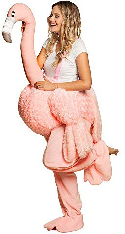 Boland - Lustiges Flamingo Kostüm für Erwachsene | Hose mit verstellbarem Hosenträger, Plüsch Faschingskostüme, Karneval und Mottoparty