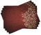 ABAKUHAUS Burgund Platzmatten, Ombre Blumen-Strudel Ivy, Waschbare Stoff Esszimmer Küche Tischdekorations Digitaldruck, Braun Weiß Schwarz