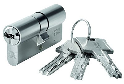 WINKHAUS 9002730443080 Einbaudoppelzylinder key Tec N-Tra 45/55, Messing vernickelt matt