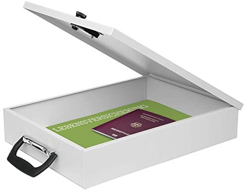 WEDO 1022537 Dokumenten Kassette A4, mit Zahlenschloss, Lichtgrau