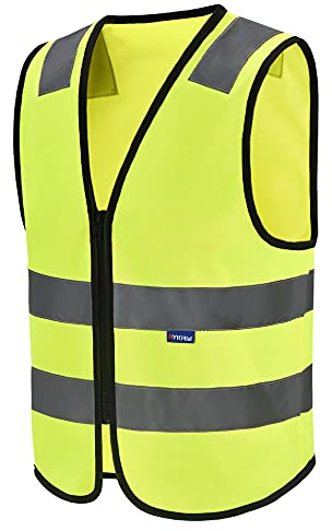 AYKRM Mehrere farben, Unisex hochsichtbare Warnweste Hohe Sichtbarkeit Warnweste Reflektierende Weste Reißverschluss Sicherheitswesten EN ISO 20471 (M, Gelb)