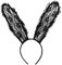 Oblique Unique® Haarreif Sexy Hasen Ohren mit Spitze Bunny Häschen Haarreifen Kostüm Accessoire für Karneval Fasching Motto Party Schwarz