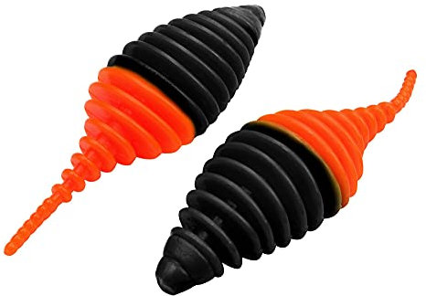 FTM Omura Baits Pongo 6,5cm 3,2g - 5 Gummiköder, Geschmack:Käse, Farbe:schwarz/neon orange