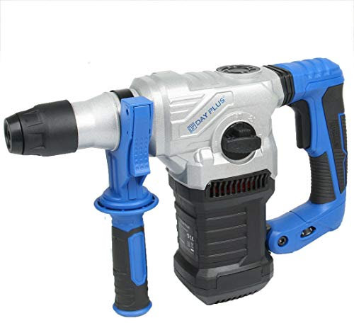 4 Function SDS Plus Rotary Hammer Drill, 1500W Corded Hammer Drill Power Impact Drill Heavy Duty 6 Variable Speed 13 mm Key Control Chuck, with Case