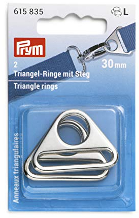 Prym 615835 Steg 30 mm silberfarbig Triangel-Ringe, Zinklegierung