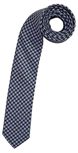 OLYMP Krawatte slim aus Seiden/Viskose in Muster blau