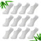 cotigo Chaussettes Courtes en Fibre de Bambou, 12 Paires, Respirantes et Anti-Odeur, Chaussettes Invisibles avec Silicone Antidérapant - Socquettes pour Femme ou Homme (40-46, Blanc)