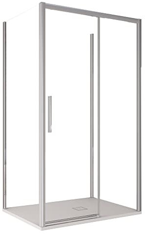 Cabine de douche trois faces LAGOA-TRIO avec verre coulissant 6 mm h195-80 x 140 x 80