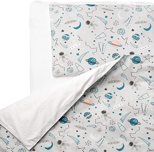 FlyIdeas Baby Bettwäsche Komplett Set 100x135 cm, 100% Reine Zert. Baumwolle Baby Decken Set mit Kissenbezug fur Neugeborenen Kinderbett Stubenwagen & Wiegen, Made in EU