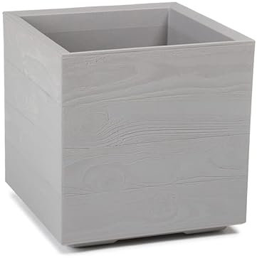 Pflanztopf quadratisch KARO ECO 400 Brett | Grau