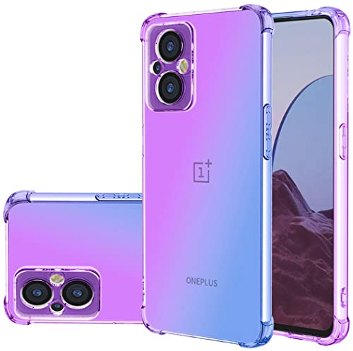 Gufuwo Coque pour OnePlus Nord N20 5G Case, OnePlus N20 Coque Mignonne Dégrafée, Dégradé Ultra-Mince Anti-Rayures en TPU Souple - Protection Antichoc Housse pour OnePlus Nord N20 5G Lila/Blau