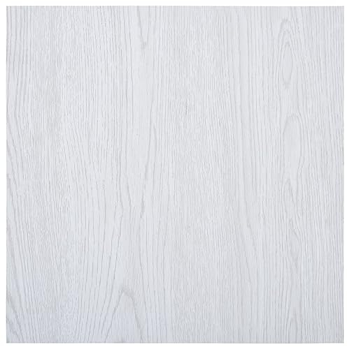 vidaXL Laminat Dielen Selbstklebend 5,11 m² PVC Weiß