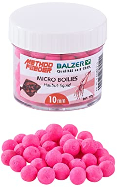 Balzer Method Feeder Boilies 10mm pink-Heilbutt-Tintenfisch 60g