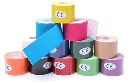 Kinesiology Tape | 5m Roll | Elastic Muscle Support Tape for Exercise | Sports | Injury Recovery | Medical Tape | Breathable | Phsio Muscles Tape | Latex Free | Water Proof (Blue)