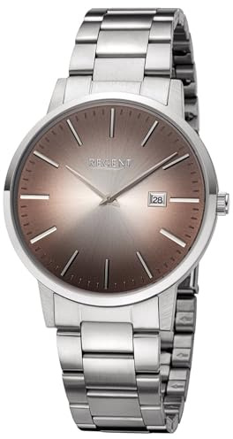 REGENT Herrenuhr Quarz Stahl/Braun 11150770