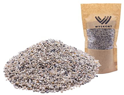 WYSKONT Gravier d'Aquarium - Sable d'Aquarium 10 kg - Sable d'Aquarium Deco - Gravier Décoratif - Gravier de Rivière - Cailloux de Jardin - Substrat d'Aquarium - Sable pour Terrarium - 2-3 mm