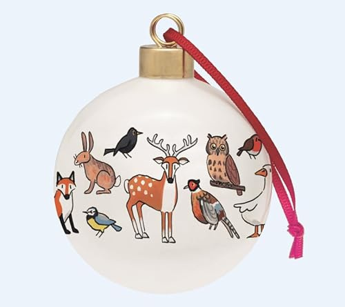Alison Gardiner Weihnachtsbaumkugel aus feinem Knochenporzellan, 6 cm
