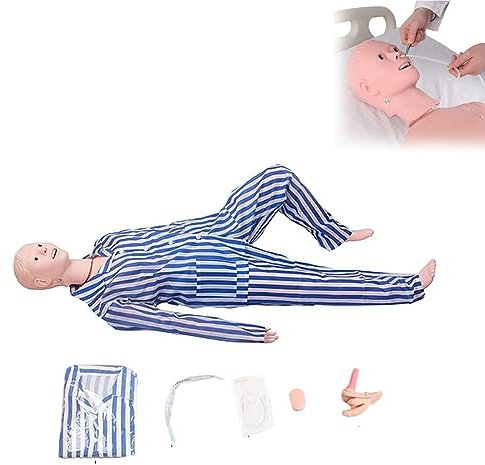 UIGJIOG Krankenpflegepuppe Multifunktionale Patientenpflege-Menschenpuppe Realistischer Simulator Männliche Dummy-Puppe Menschliches Anatomisches Lebensgröße Ganzkörper Bildung Ausbildungsfähigkeiten