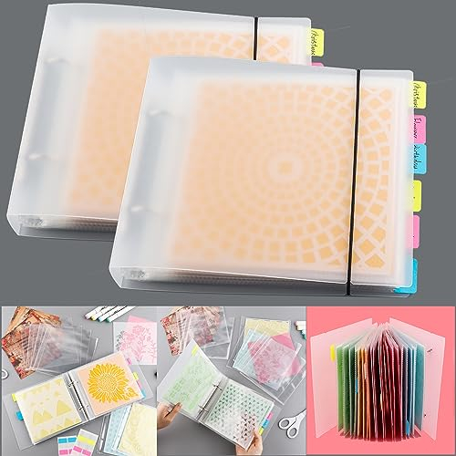 2 Sets Keksschablonen Aufbewahrungsordner zur Aufbewahrung von 15,2 x 15,2 cm Schablonen, Stanzformen und Stempel-Aufbewahrungsordner, Backschablone, Organizer, Scrapbooking, Stanzformen, Schablone,