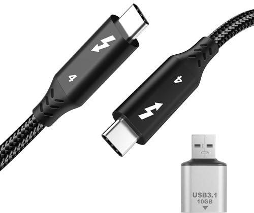 RULGOI USB 4 Cable 2M Compatible with Thunderbolt 4/Thunderbolt 3 Cable USB C a USB C 100W Soporta 8K@60Hz, 5K/4K@60Hz Vídeo/40 Gbps para MacBook, iPad Pro, iMac, portátil, Hub, Dock, SSD, monitor