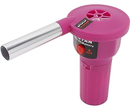 Fockety Tragbares BBQ-Gebläse, batteriebetriebenes Feueranlasser-Werkzeug für Outdoor-Camping-Picknick-Grill, kleines tragbares Feuer-Holzofen-Gebläse, Funkenreduzierung