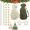 Auswalar 2 PCS Christmas Tree DIY Kit, Macrame with Wooden Beads Boho Decor Christmas Hanging Ornaments for Holiday Wall Hanging, Make Your own Bohe Christmas Tree DIY Kit for Beginners