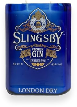 Quirky Candle Company in Clean Cotton - Organic Soy Wax Candle Featured - Upcycled Slingsby Gin Bottle - Energy Class A